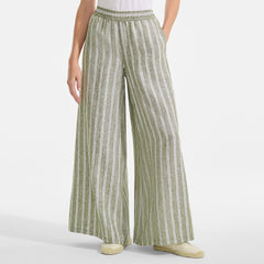 Women's Linen High Rise Palazzo Pants - Set Bottom