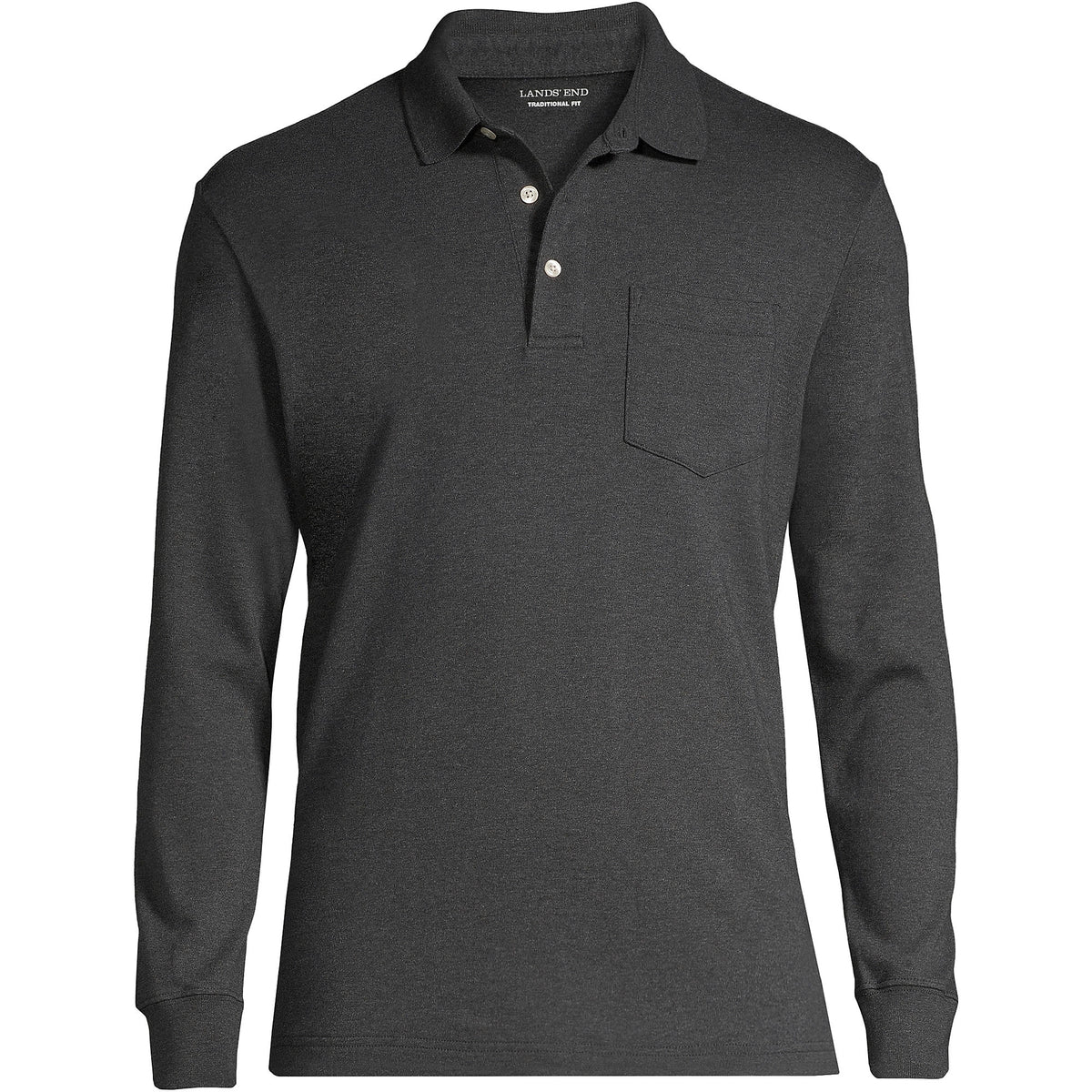 Men's Big Long Sleeve Cotton Supima Polo Shirt with Pocket