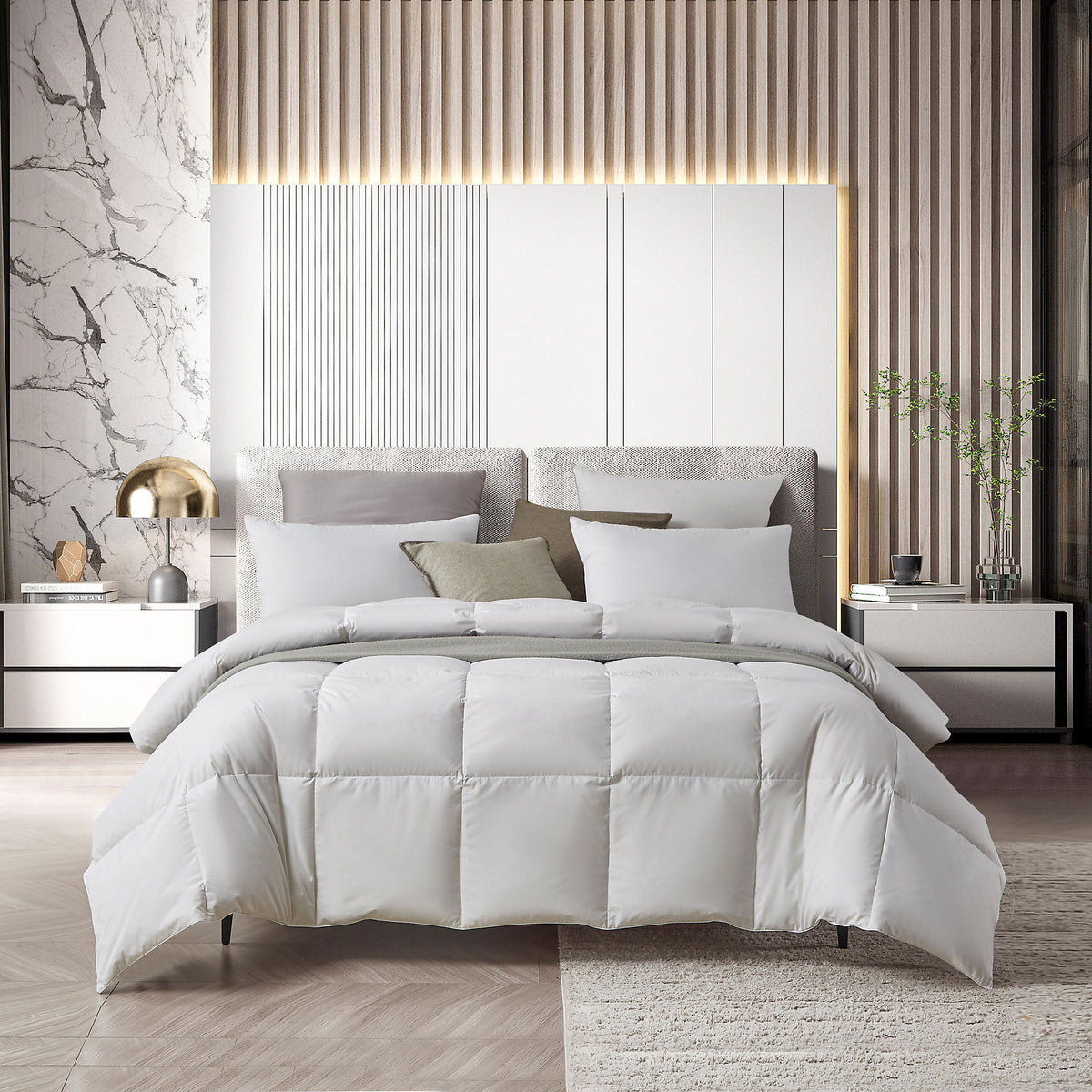 Farm to Home Organic Cotton 233 Thread Count All Season Warmth Feather and Down Comforter