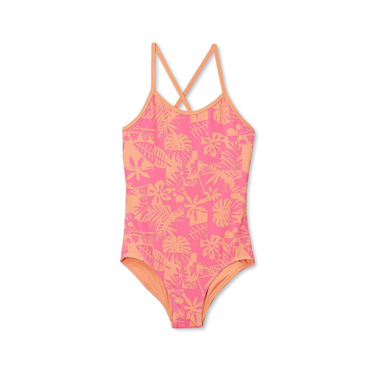 Girls Chlorine Resistant Reversible One Piece Swimsuit