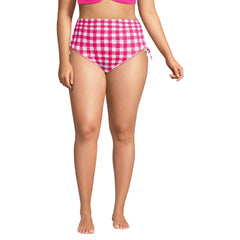 Women's Plus Size Pique High Waisted Adjustable Bikini Bottoms