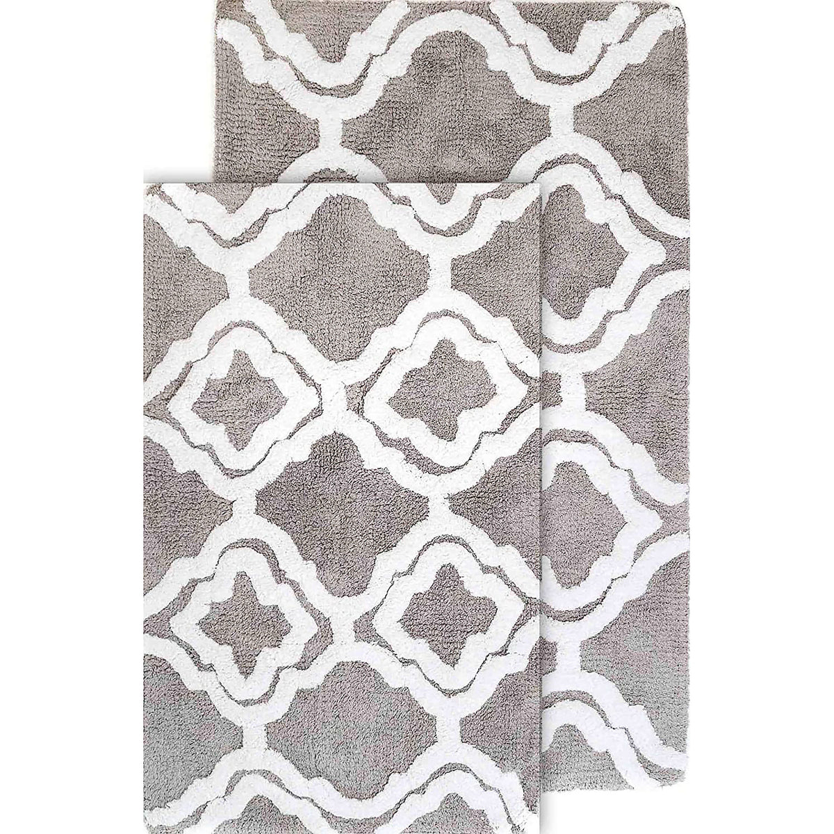 Chesapeake Double Quatrefoil Cotton Anti Skid 2 Piece Bath Rug Set
