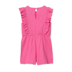 Girls Sleeveless Ruffle Knit Romper