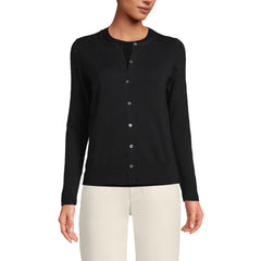 Women's Petite Fine Gauge Cotton Cardigan Sweater