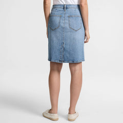 Women's Soft Denim Classic 5 Pocket Above the Knee Skirt