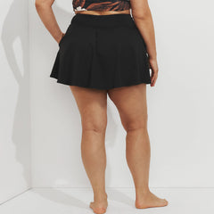 Women's Plus Size High Waisted Tulip Hem Swim Skort