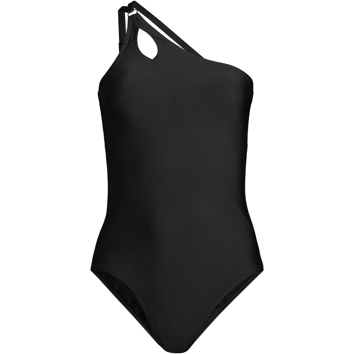 Women's Long Chlorine Resistant Tummy Control One Shoulder One Piece Swimsuit Adjustable Strap