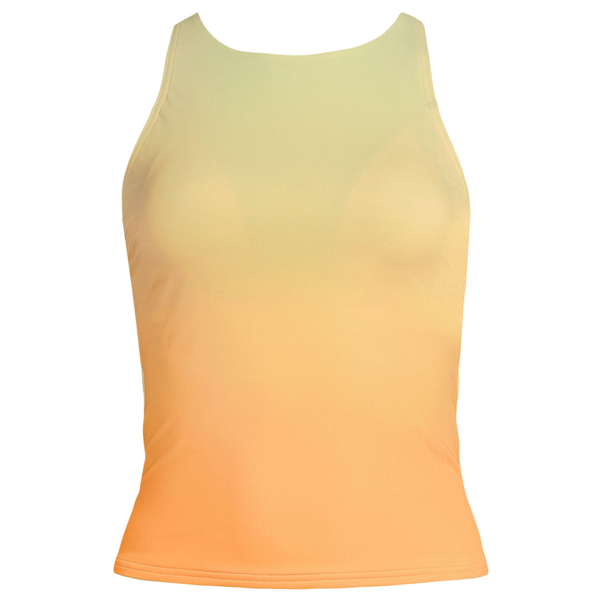 Women's Long Tugless High Neck Strappy Back Tankini Swimsuit Top