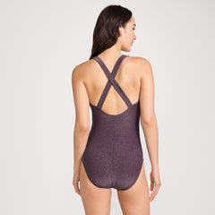 Women's D-Cup Tugless Shine X-Back One Piece Swimsuit