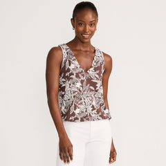 Women's Petite Lightweight Jersey Blouson Vneck Tank