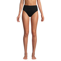Women's Chlorine Resistant High Leg High Waisted Bikini Swim Bottoms