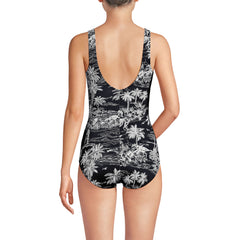 Women's D-Cup Tugless Low Leg One Piece Swimsuit