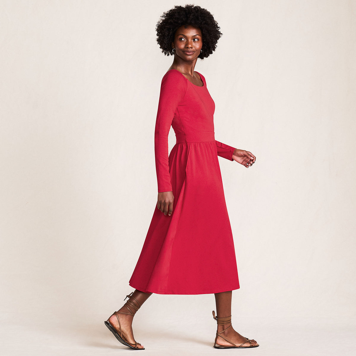 Women's Cotton Modal Off Shoulder Midi Dress