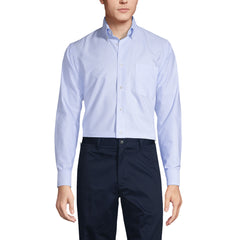 School Uniform Men's Long Sleeve Striped Oxford Dress Shirt