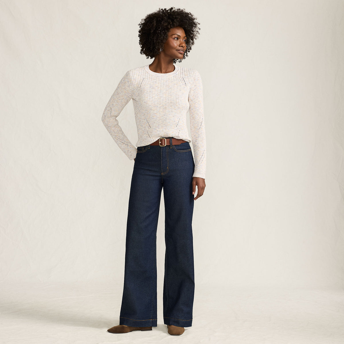 Plus Size High Rise Wide Leg Denim Jeans