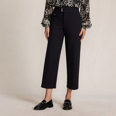 Women's Petite Ponte High Rise Straight Leg Crop Pants