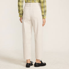Women's Tall Corduroy High Rise Barrel Leg Ankle Pants