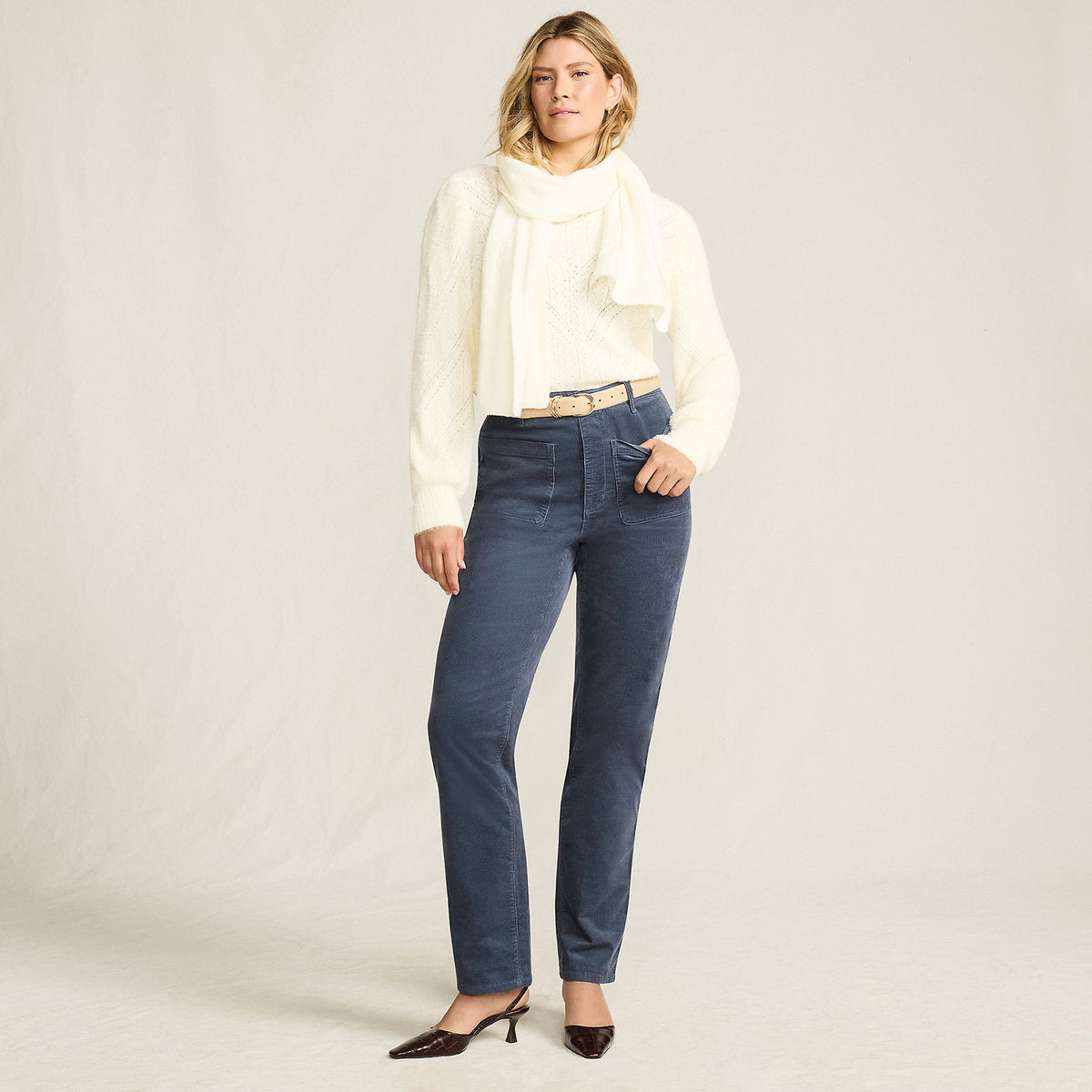 Women's Tall Corduroy High Rise Rail Straight Leg Pants