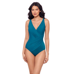 Miraclesuit Women's Must Haves Oceanus V-neck Slimming One Piece Swimsuit