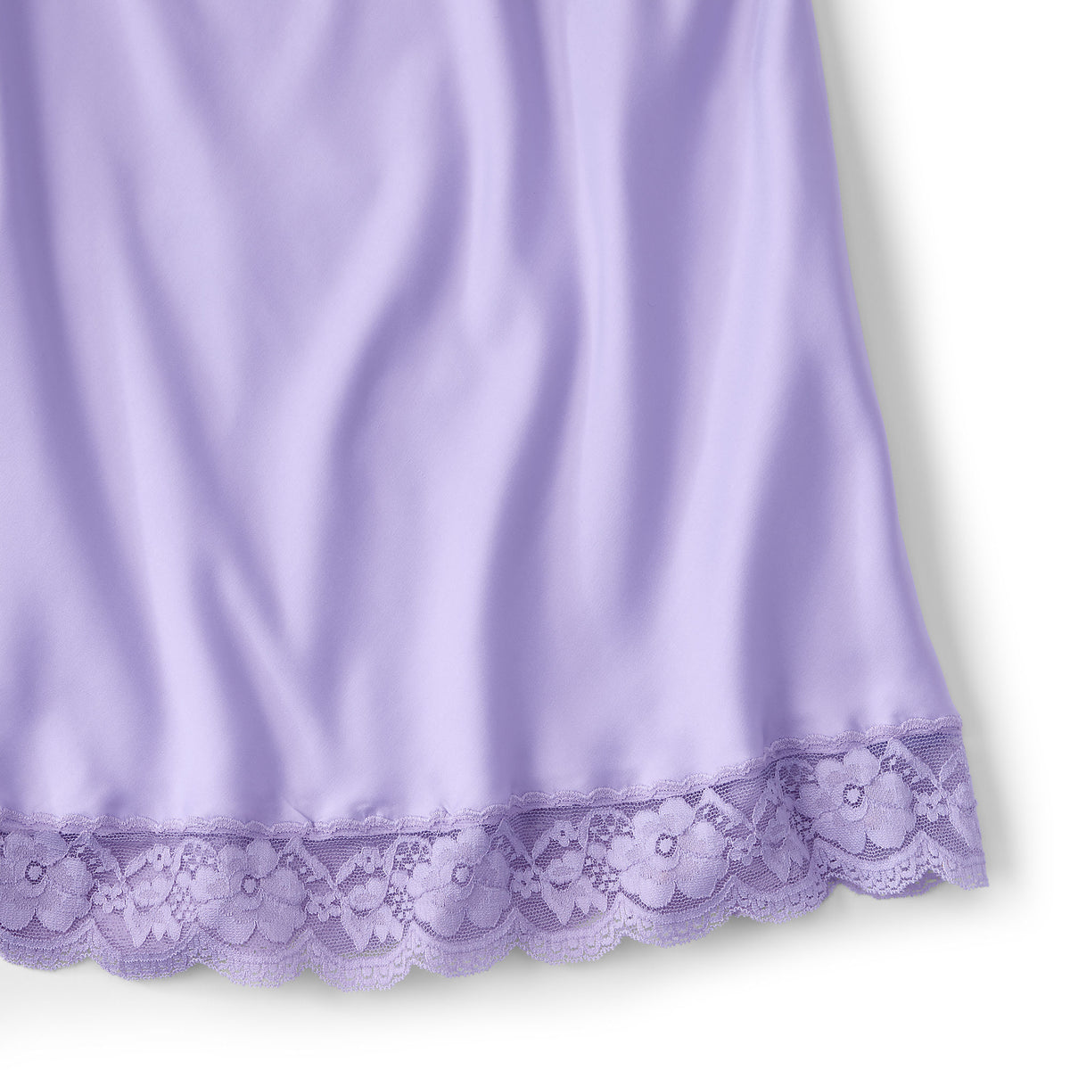 Women's Satin Lace Trim Midi Skirt