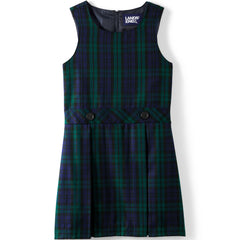 Girls Top of Knee Plaid Jumper