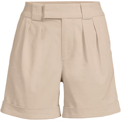 Women's Chino High Rise Pleated 7" Shorts