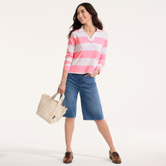 Women's Starfish High Rise Knit Denim 12" Bermuda Shorts