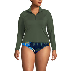 Women's Plus Size SunShade UPF 50 Quarter Zip Rash Guard
