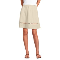 Women's Voile Ladder Trim Above the Knee Skirt