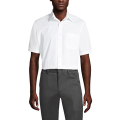 Men's Short Sleeve Straight Collar Broadcloth Shirt