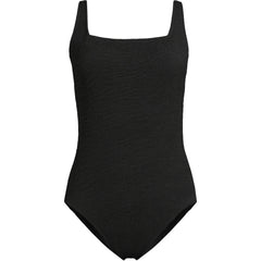 Womens Plus Size Boucle Square Neck Scoop Back One Piece Swimsuit