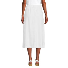 Women's Button Front Linen Midi Skirt