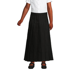 Girls Solid Pleated Skirt Ankle Length