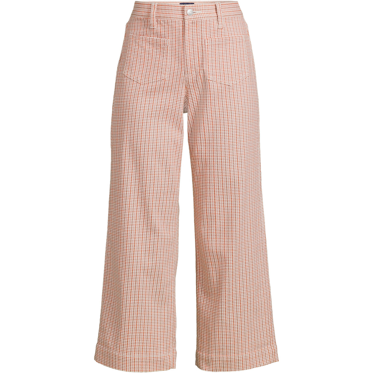 Women's Printed Twill High Rise 5 Pocket Wide Leg Crop Pants