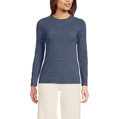 Women's Lightweight Jersey Skimming Long Sleeve Crew Neck T-shirt