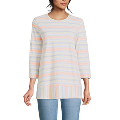 Women's 3/4 Sleeve Slub Jersey Swing Tunic