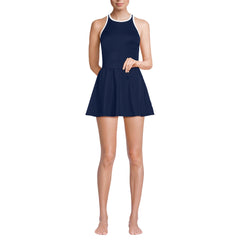 Women's DD-Cup Tugless High Neck Swim Dress Swimsuit