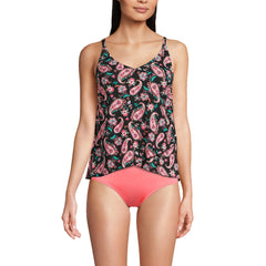 Women's D-Cup Chlorine Resistant Tulip Hem Tankini Swimsuit Top