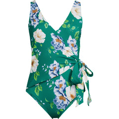 Women's Plus Size Side Tie Wrap One Piece Swimsuit