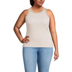 Women's Plus Size Micro Rib Crew Neck Tank