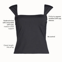 Women's DD-Cup Square Neck Underwire Tankini Top