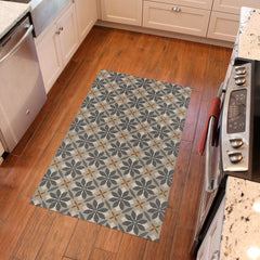 Matterly Skid Resistant Floral Mosaic Floor Mat