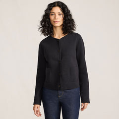 Women's Petite Fine Gauge Cotton Milano Blazer Sweater