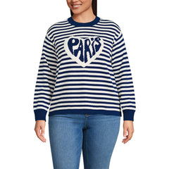 Women's Plus Size Drifter Jacquard Crew Neck Sweater