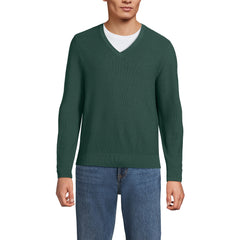 Men's Long Sleeve Washable Merino Wool V Neck Sweater