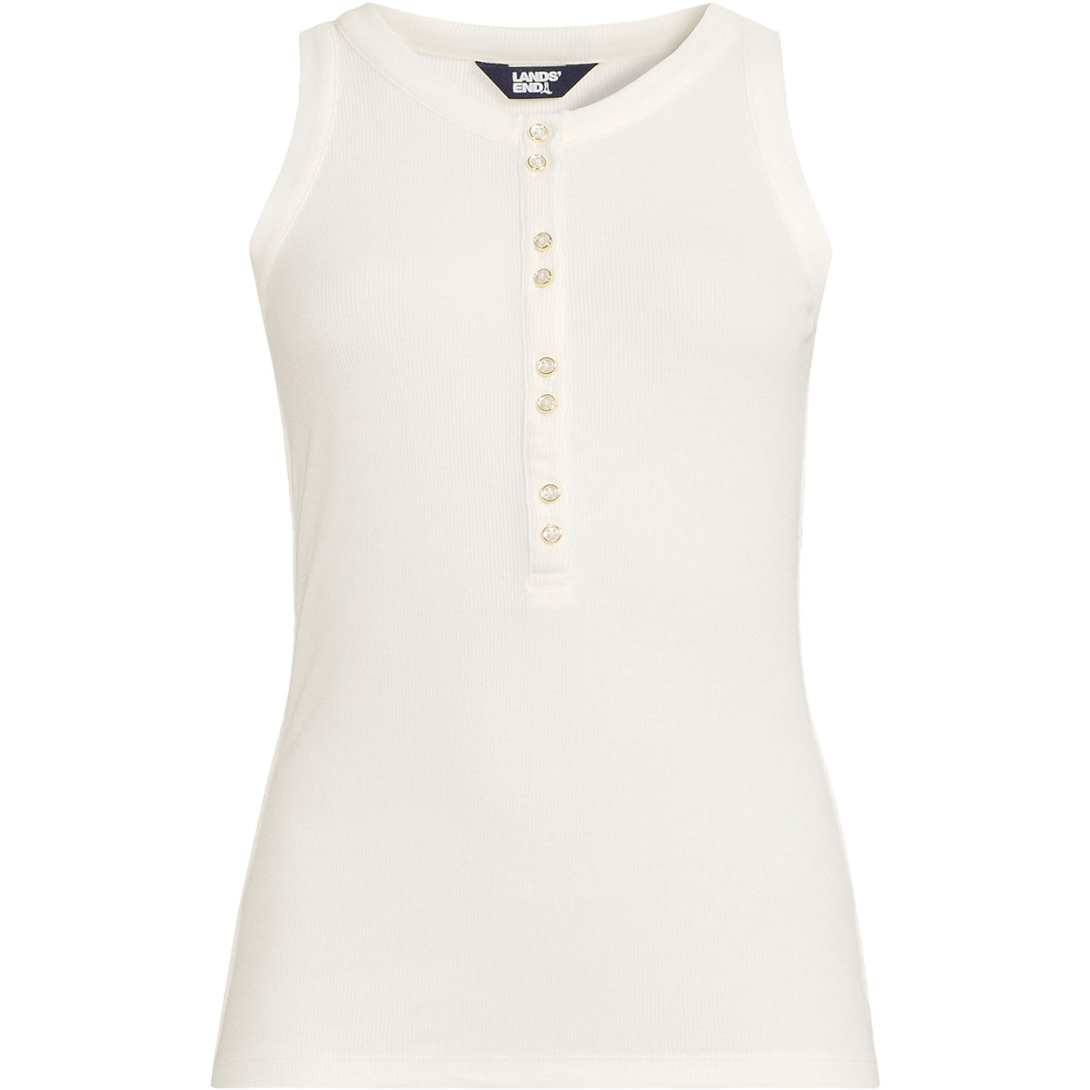 Women's Plus Size Drapey Rib Fitted Henley Tank Top