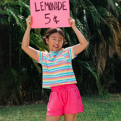 Girls French Terry Paper Bag Shorts
