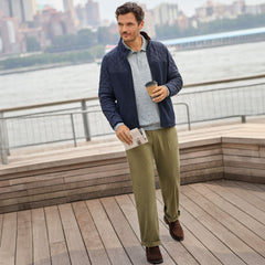 Men's Knockabout Comfort Waist Relaxed Fit Pleated Front Chino Pant
