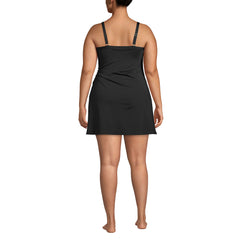 Women's Plus Size Chlorine Resistant Sweetheart Swim Dress One Piece Swimsuit