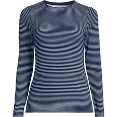 Women's Lightweight Jersey Skimming Long Sleeve Crew Neck T-shirt